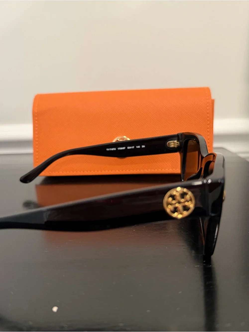 Tory Burch Black Sunglasses with Orange Case